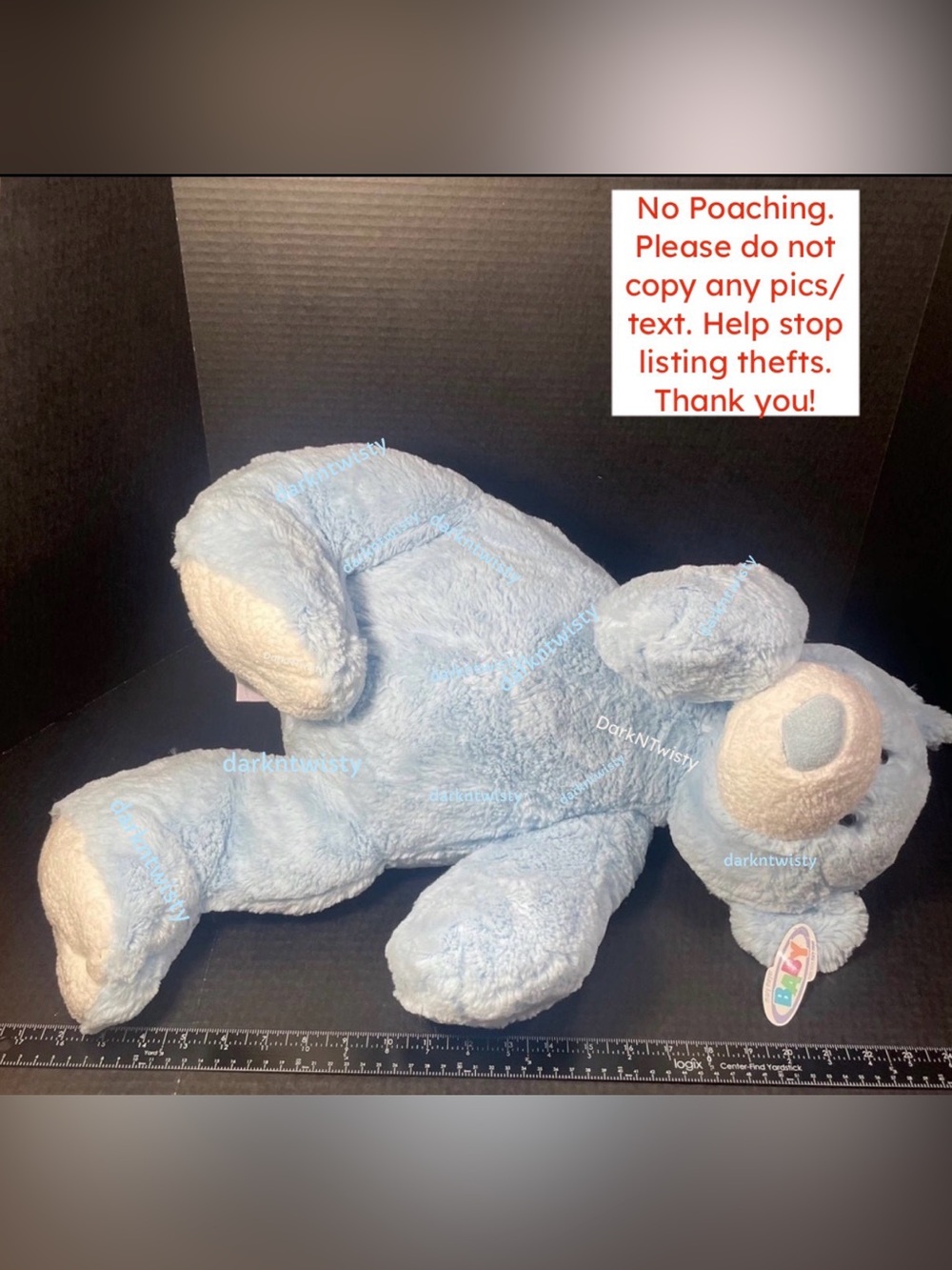 JUMBO RARE VHTF BNWT Mary Meyer Huge Blue Teddy Bear GREAT GIFT - Picture 6 of 8